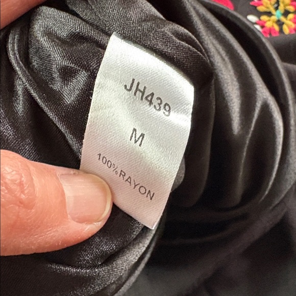 THML sz M black dress with colorful embroidery - Picture 6 of 7